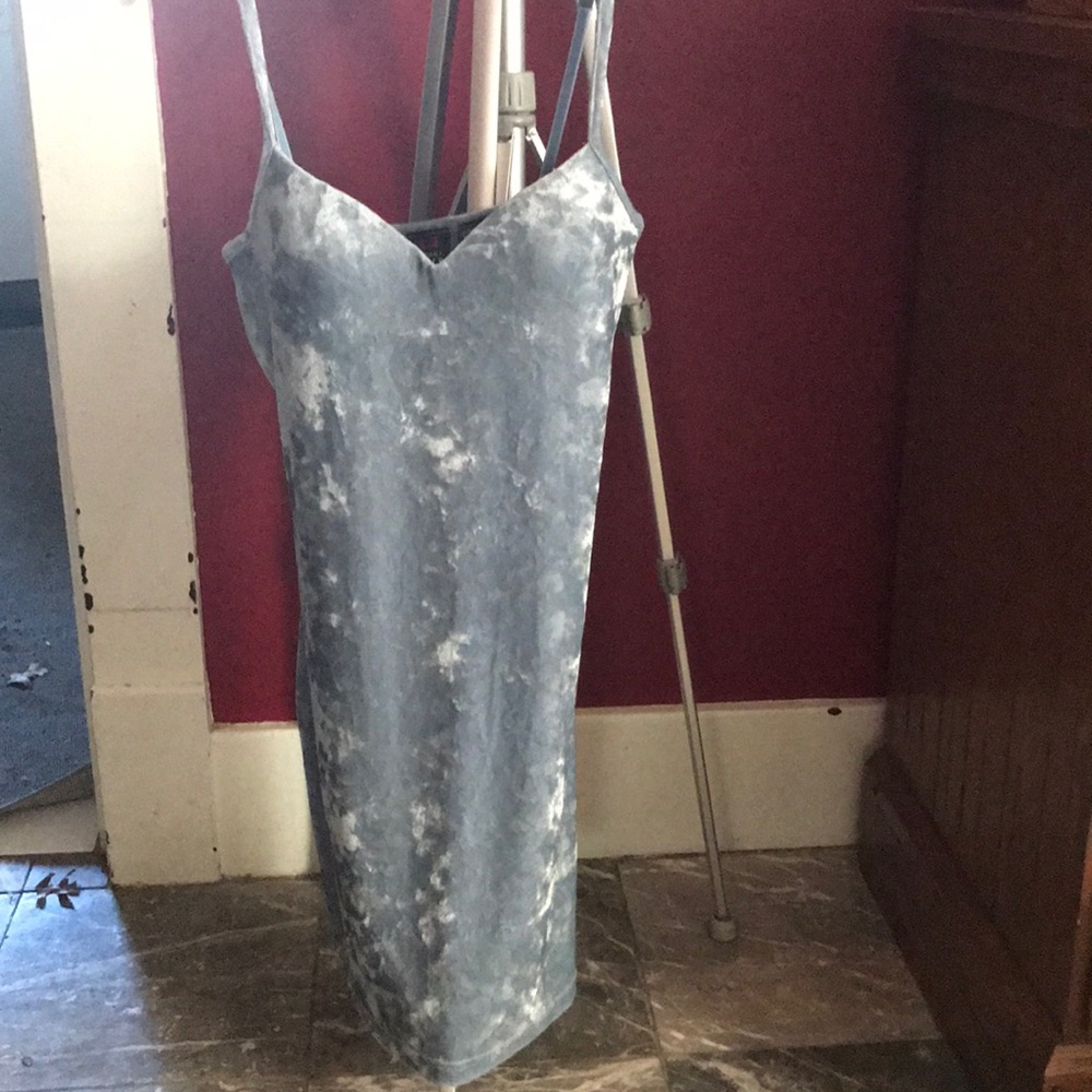 Blue velvet dress